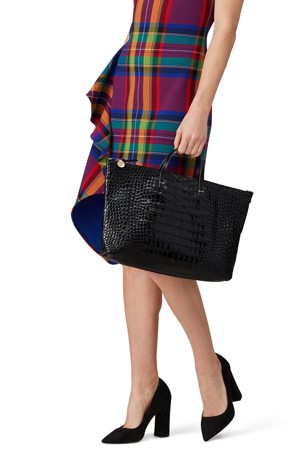 Black Croc Attache Tote by Clare V. 2