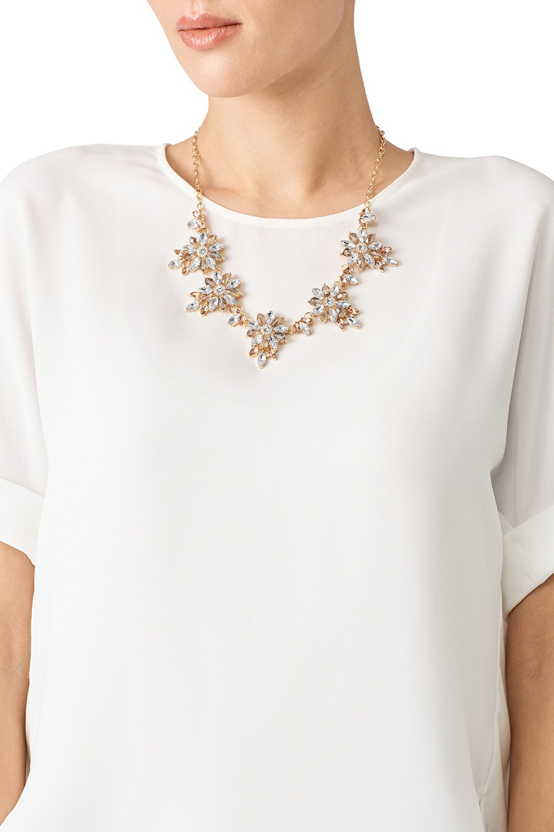 Crystal Floral Statement Necklace by Slate & Willow Accessories 2
