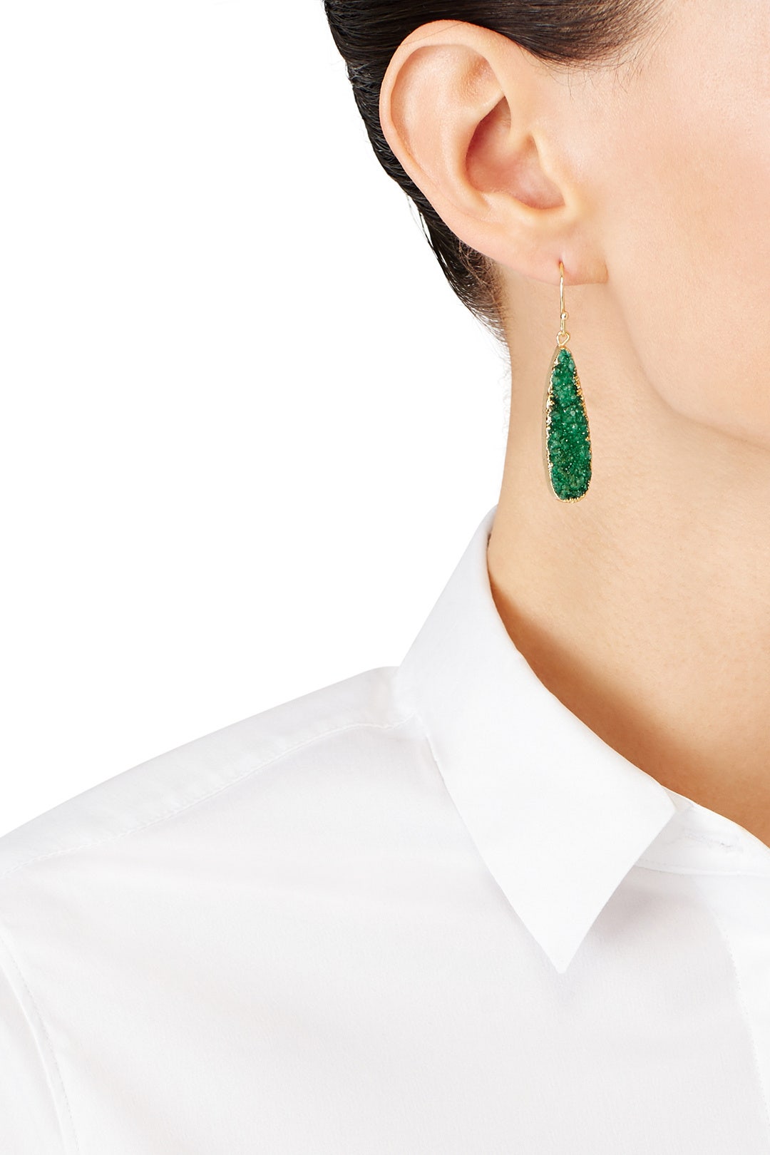 Emily Emerald Green Drusy Drop Earrings by Elise M. 2