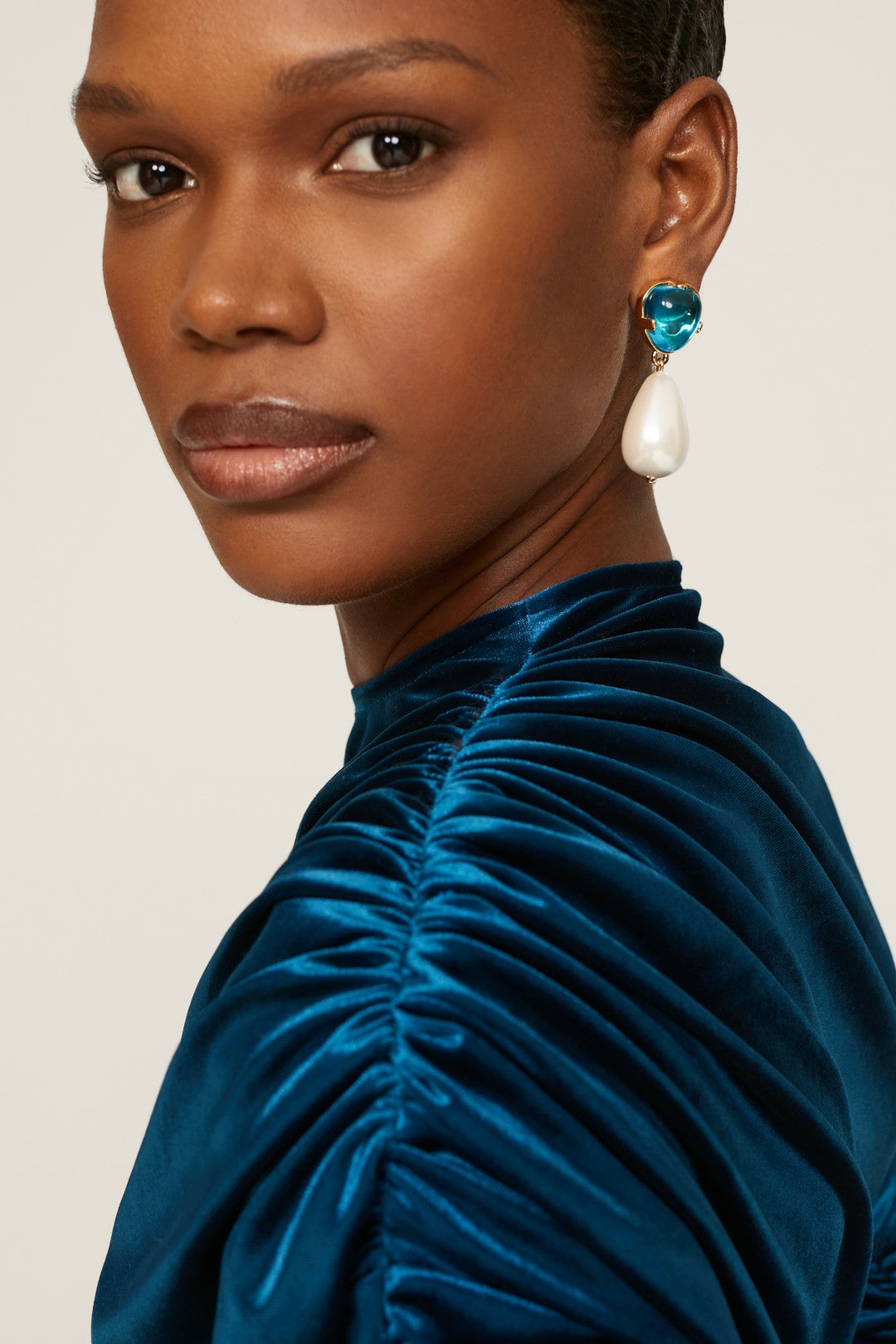 Aqua and Pearl Earrings by Kenneth Jay Lane 0