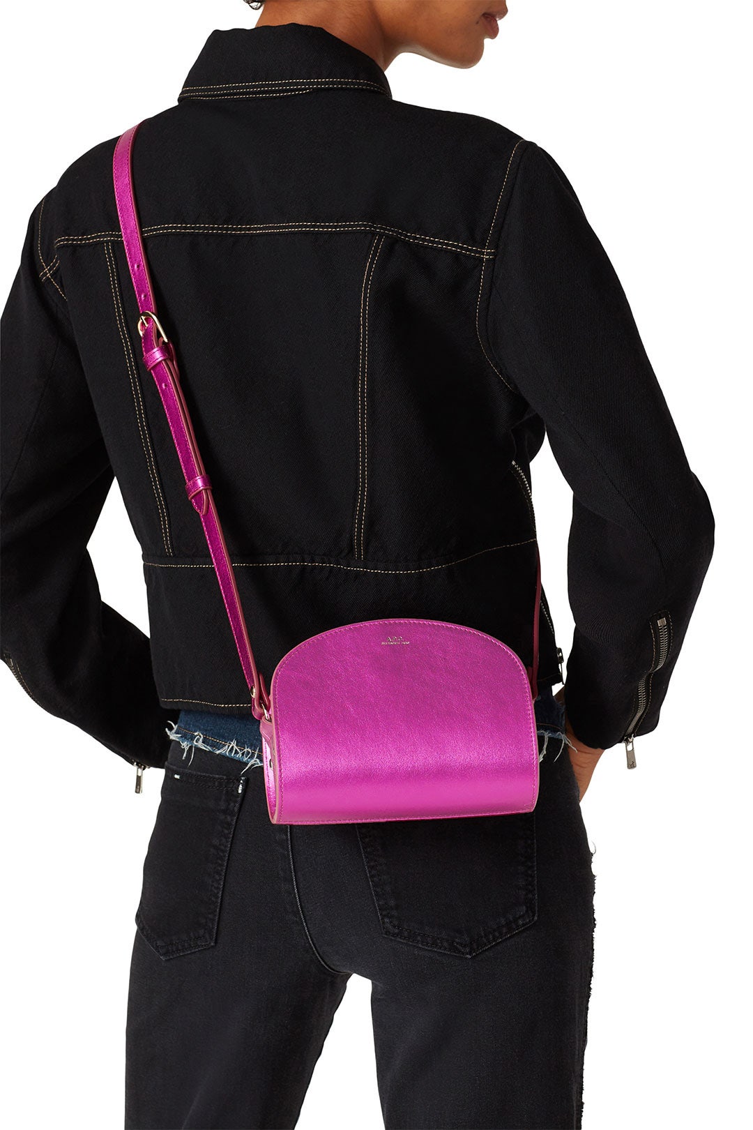 Fuschia Sac Demi-Lune Mini Bag by A.P.C. Accessories 1