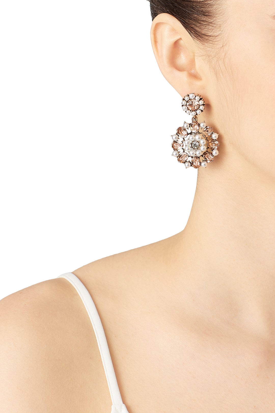 Rose Pearl Circle Earrings by Slate & Willow Accessories 2