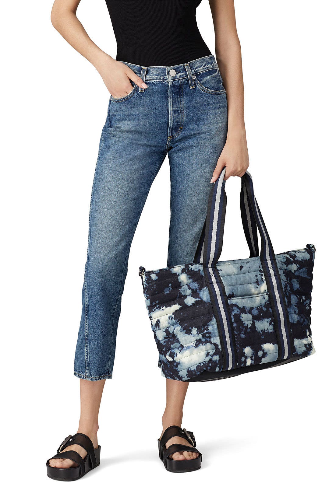 Denim Tie Dye Wingman Bag by Think Royln 1