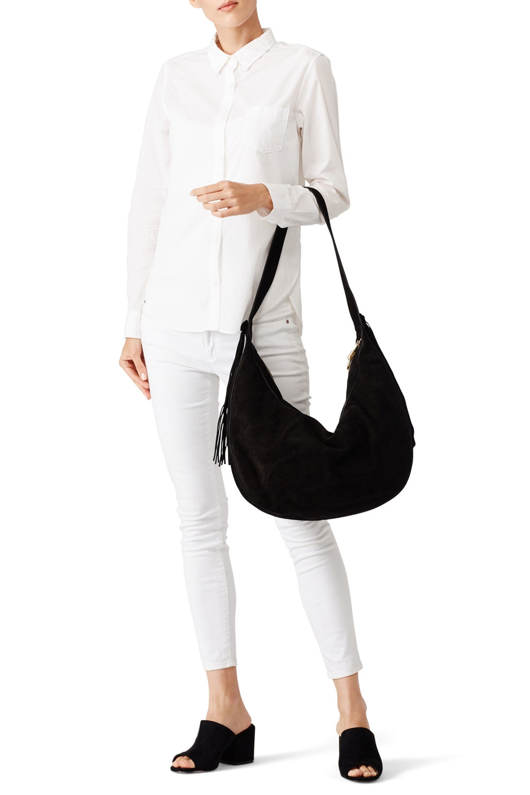 Black Suede Zoe Hobo by Elizabeth and James Accessories 1