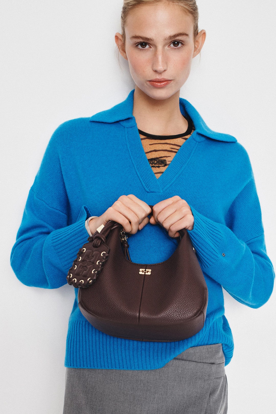 Hobo Mini Grained Bag by GANNI Accessories 1