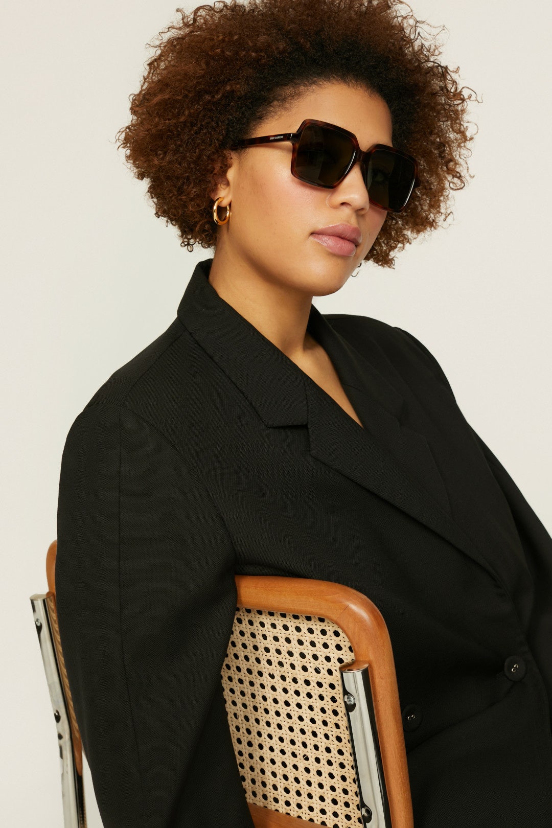 Rectangular Tortoise Sunglasses by Saint Laurent 0