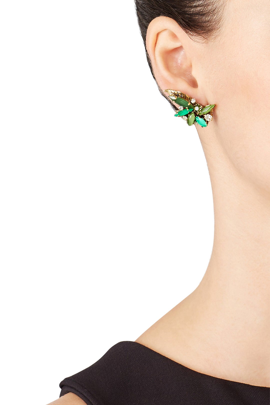 Green Earcrawler Studs by Erickson Beamon 2