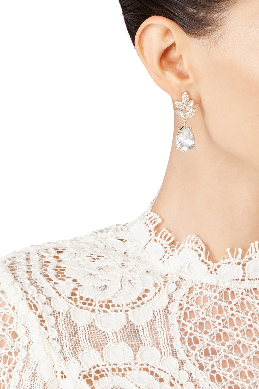 Crystal Leaves Dangling Earrings by Slate & Willow Accessories 2