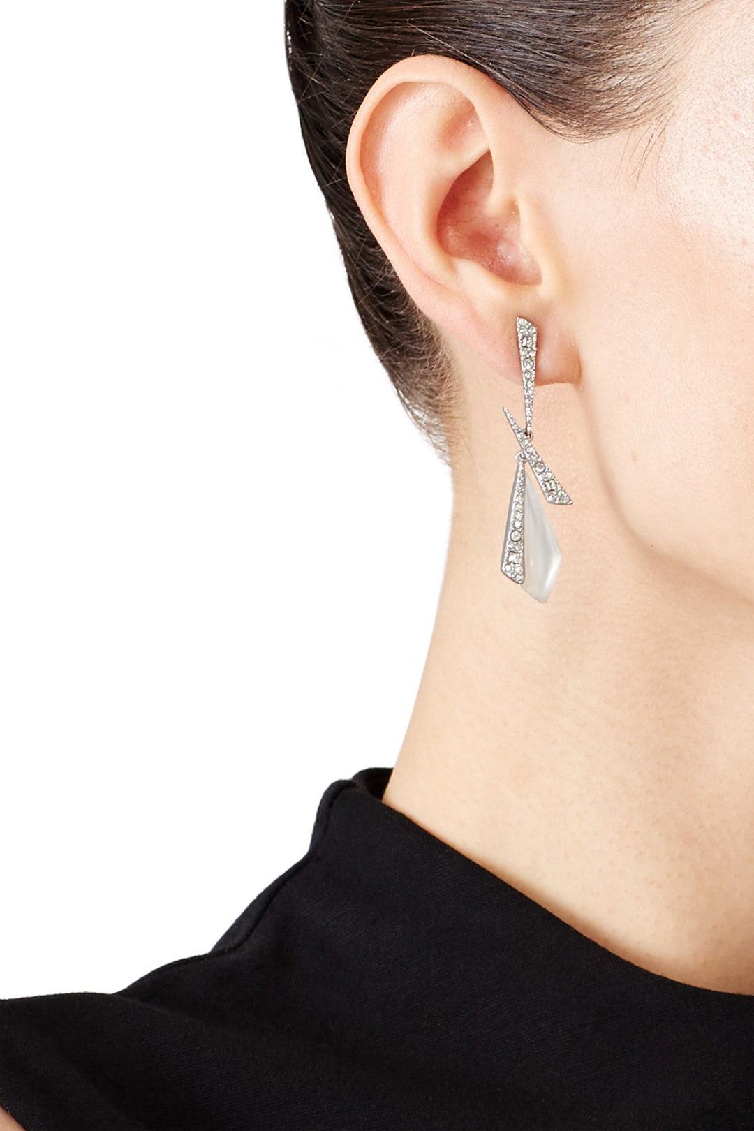 Crystal Encrusted Origami Post Earrings by Alexis Bittar 0
