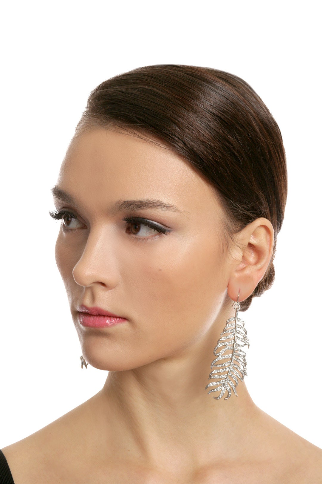 Silver Crystal Feather Earrings by CC Skye 0