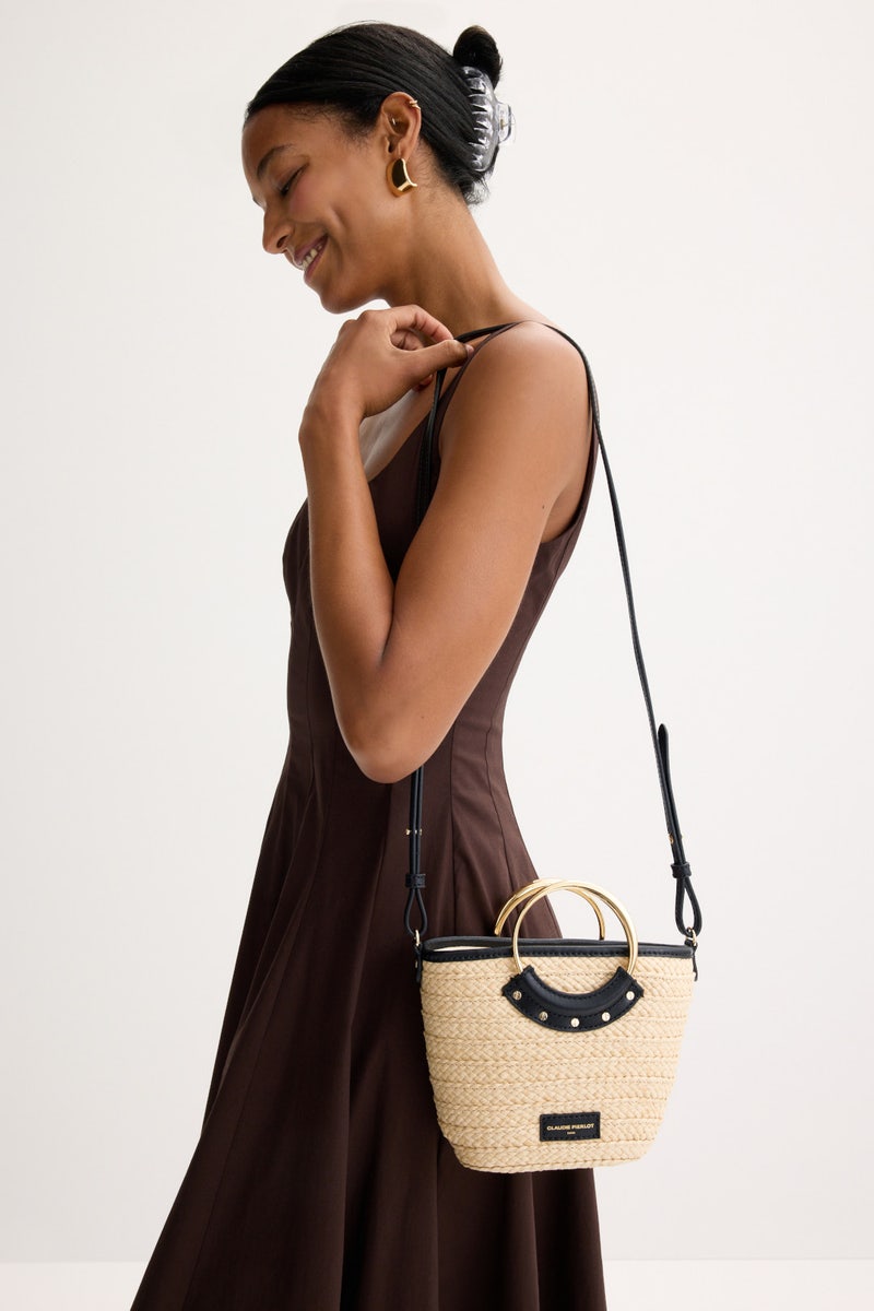 Small Woven Basket Bag With Ring by Claudie Pierlot Accessories - Photo 1