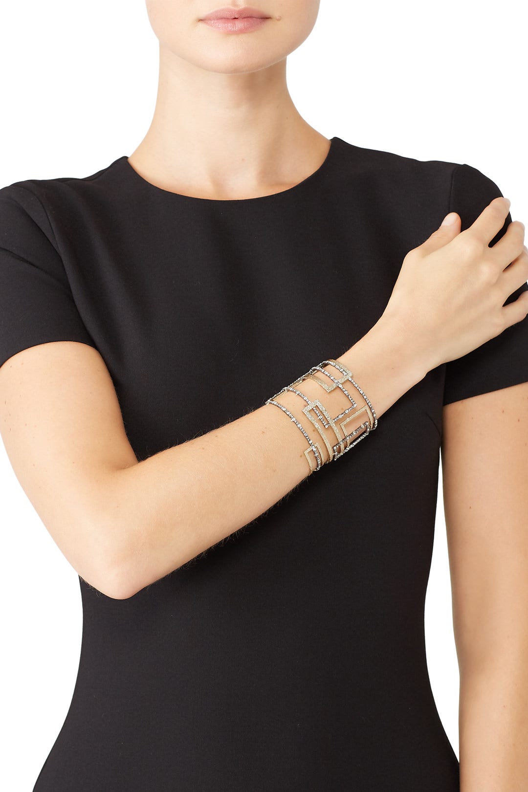 Crystal Encrusted Brutalist Cuff by Alexis Bittar 2