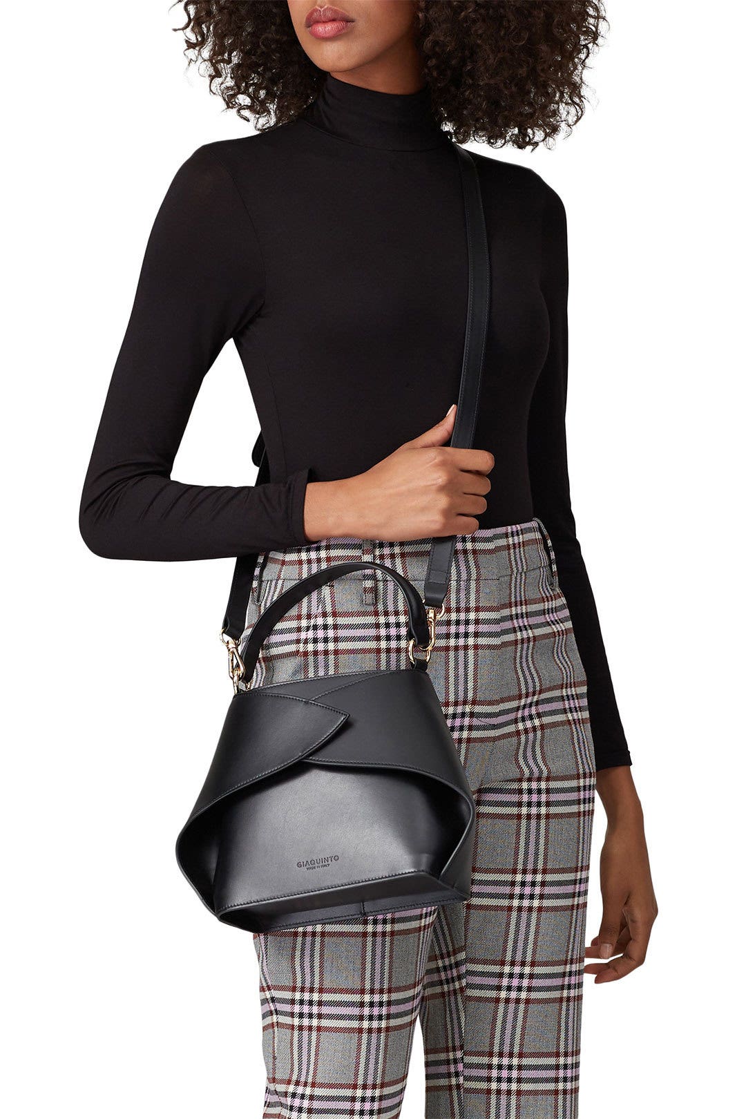 Black Caroline Satchel Bag by GIAQUINTO 1