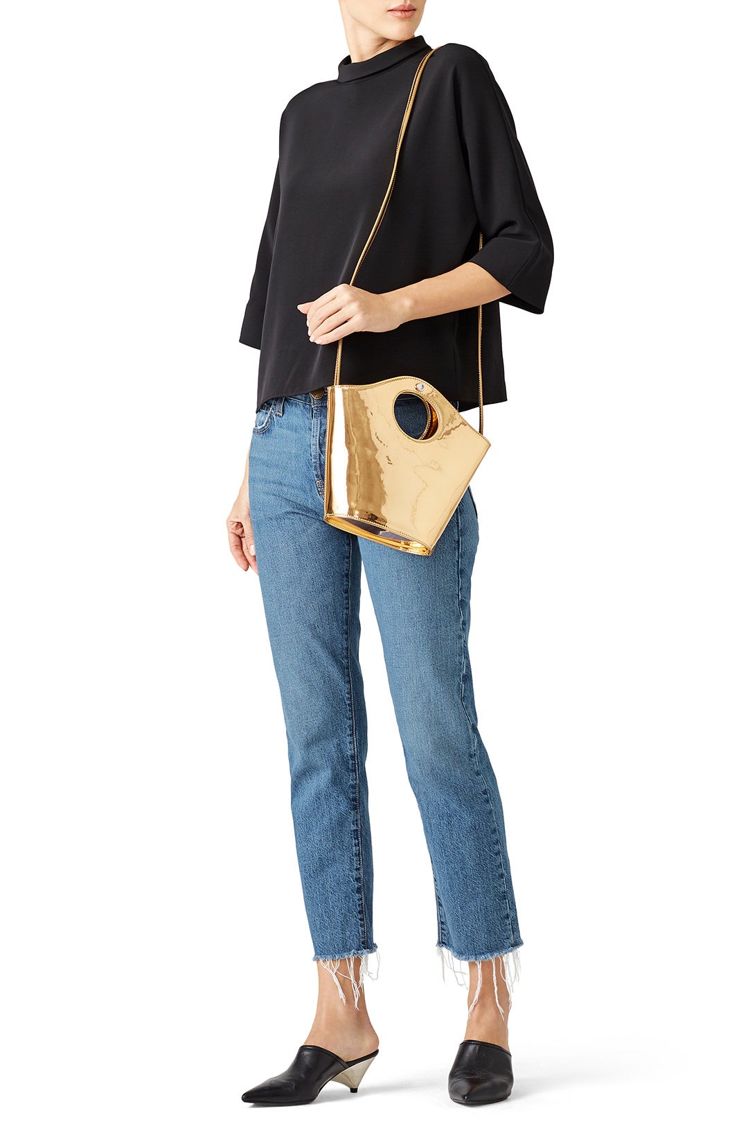 Small Gold Market Shopper Bag by Elizabeth and James Accessories 1