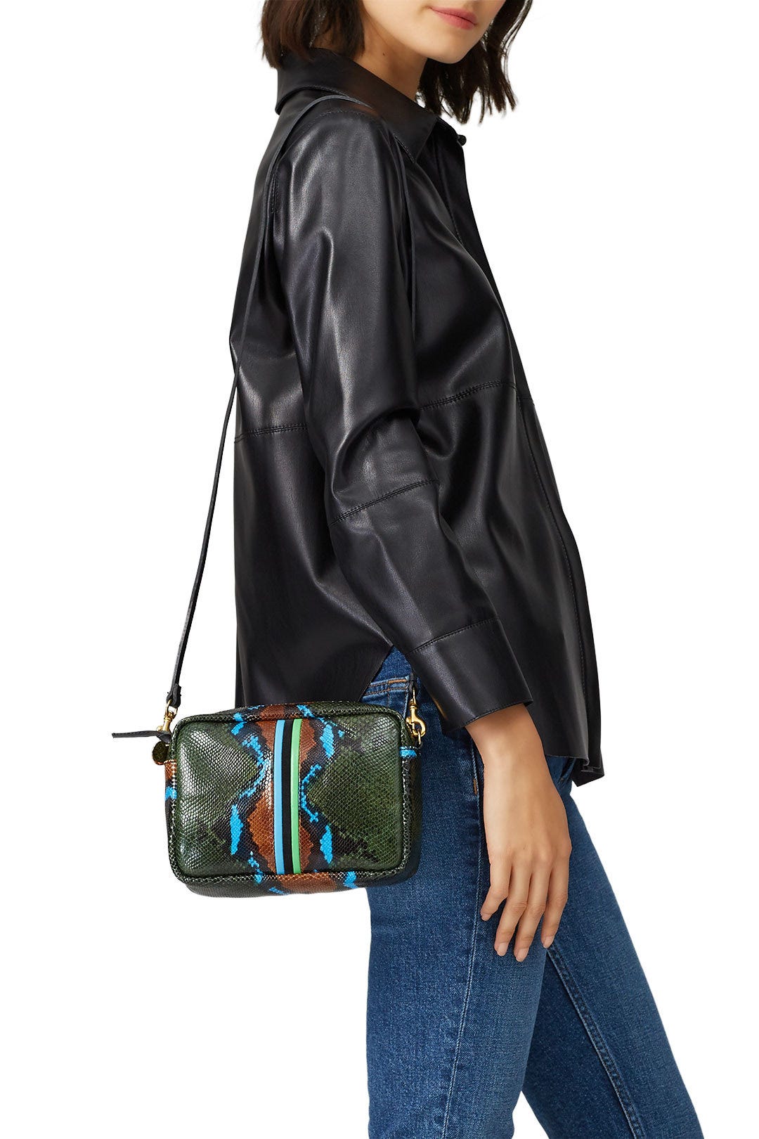 Evergreen Snake Midi Sac by Clare V. 1