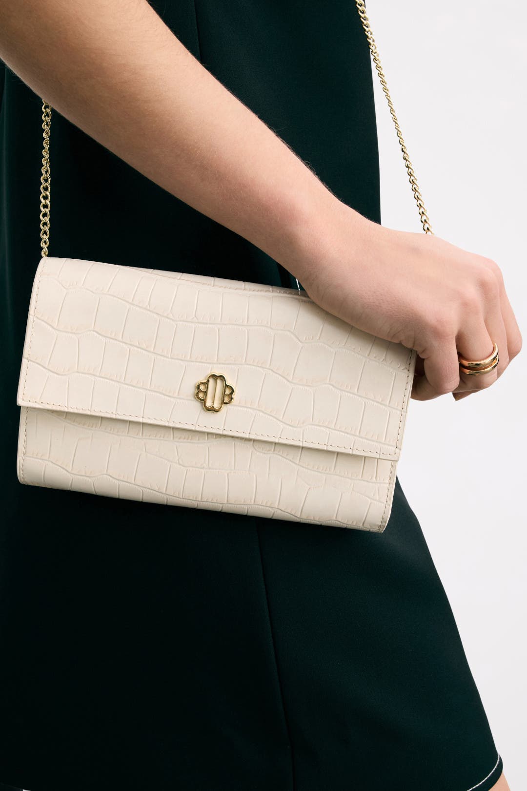 Croc-Effect Embossed Leather Crossbody by Maje | Rent the Runway