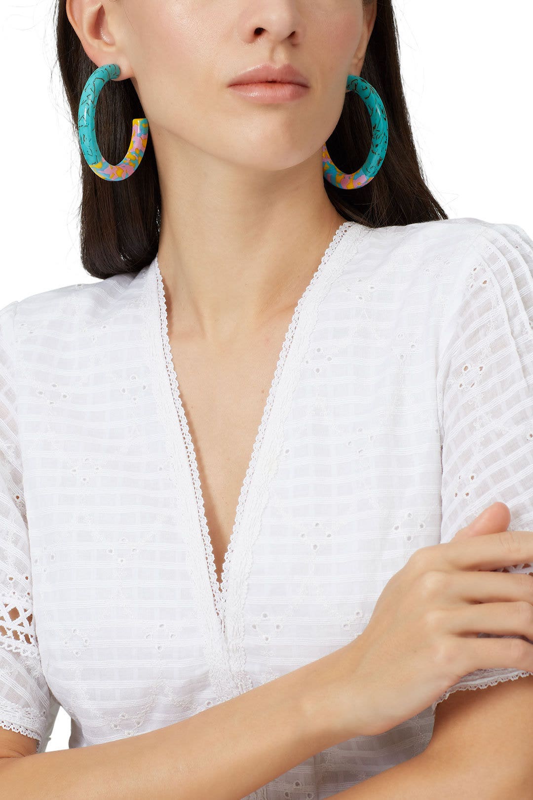 Medium Broadway Hoops by Lele Sadoughi 0