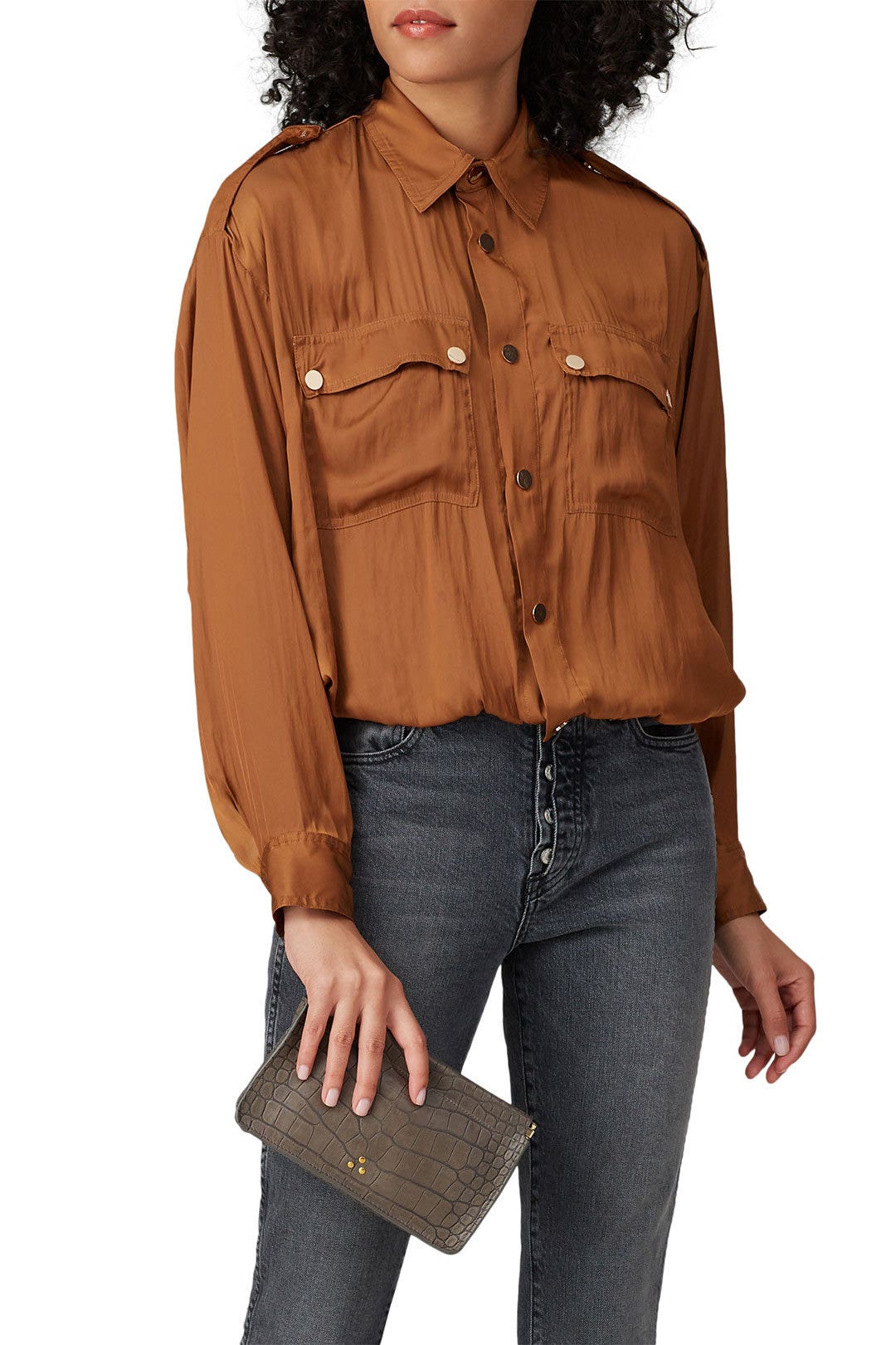 Grey Clic Clac Clutch by Jerome Dreyfuss 1