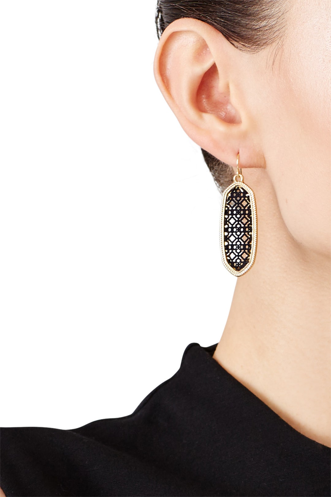 Black and Gold Lattice Drops by Slate & Willow Accessories 0