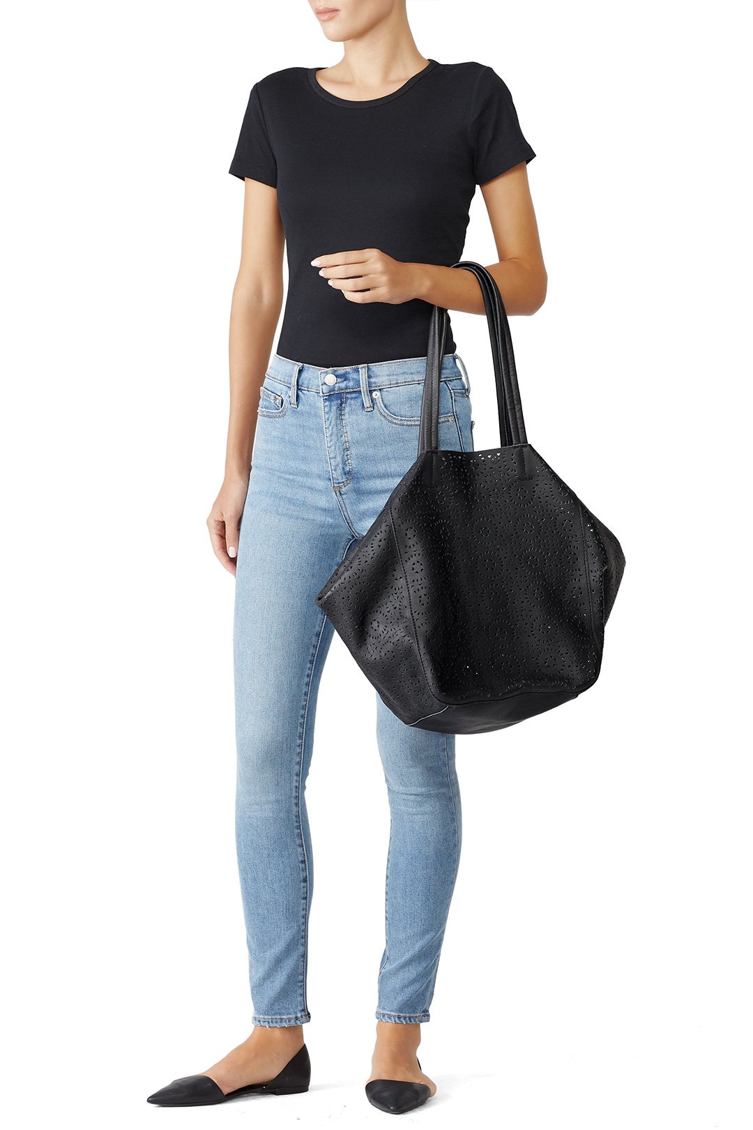 Cutout Black Classic Tote by Cleobella Handbags 1