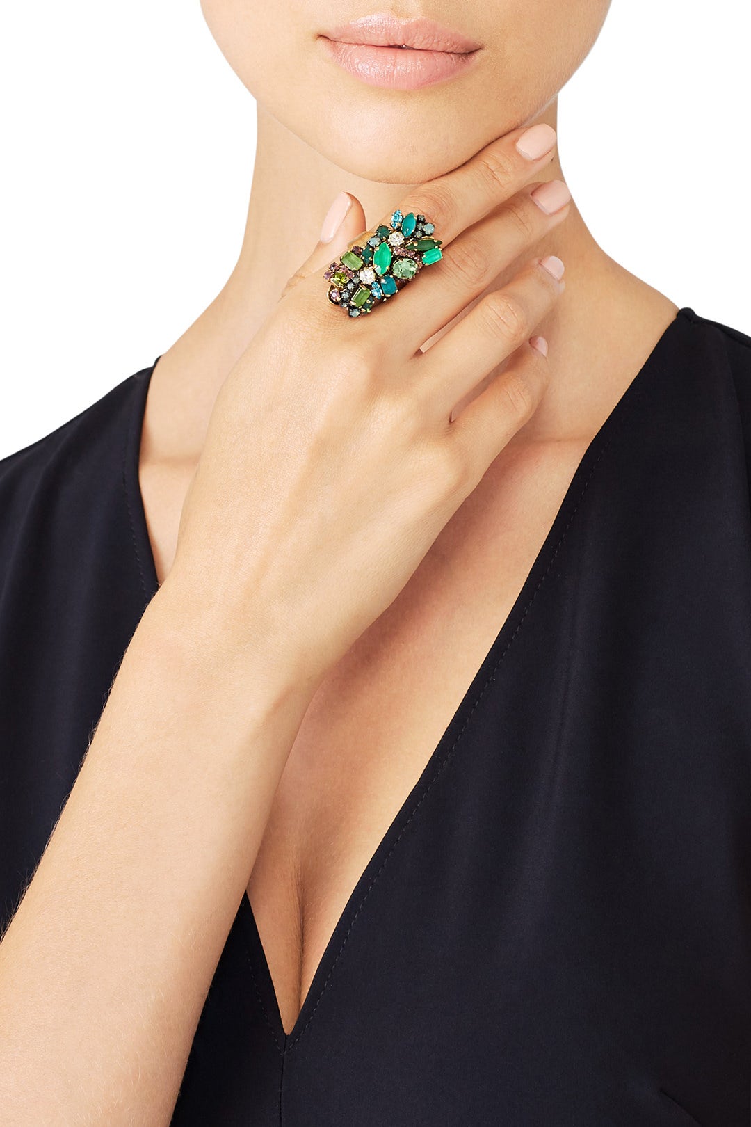Emerald Cluster Ring by Erickson Beamon 2
