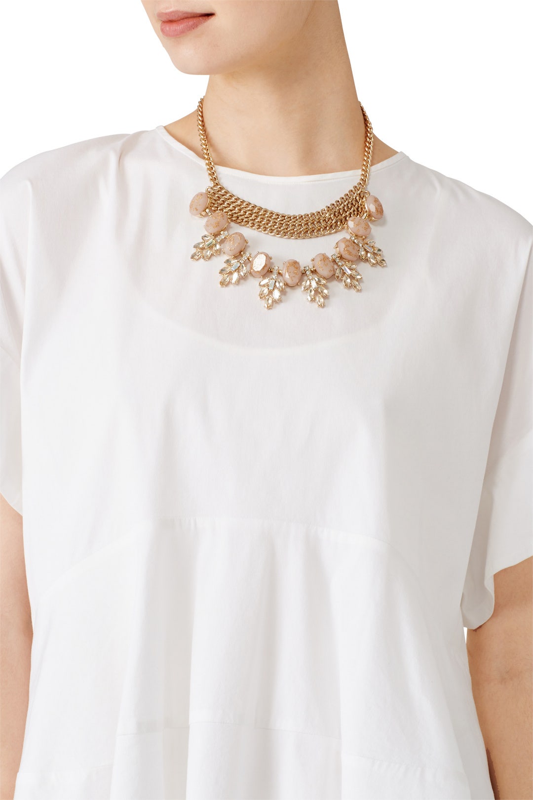 Crystal Stud Gold Chain Necklace by Slate & Willow Accessories 2
