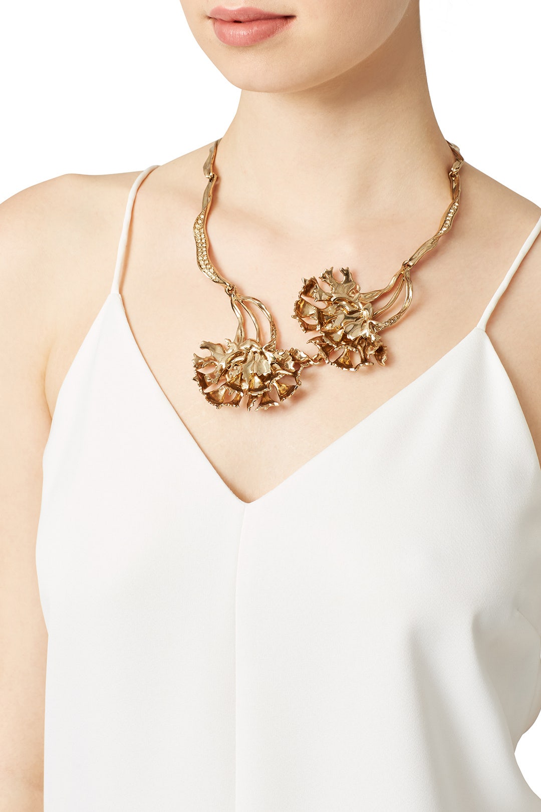 Light Gold Carnation Necklace by Oscar de la Renta 0