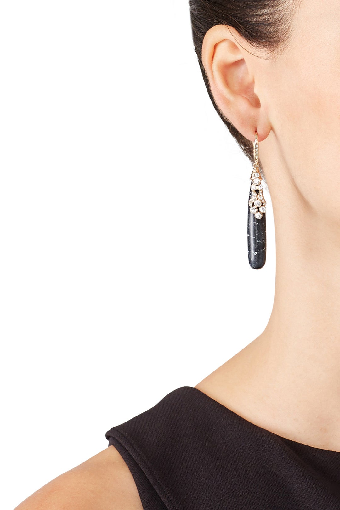 Jet Black Drop Earrings by Jenny Packham 0