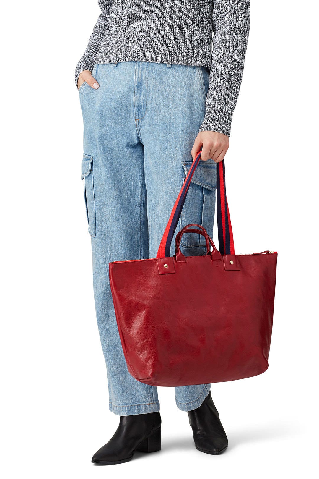 Oxblood Rustic Le Zip Sac Tote by Clare V. 2