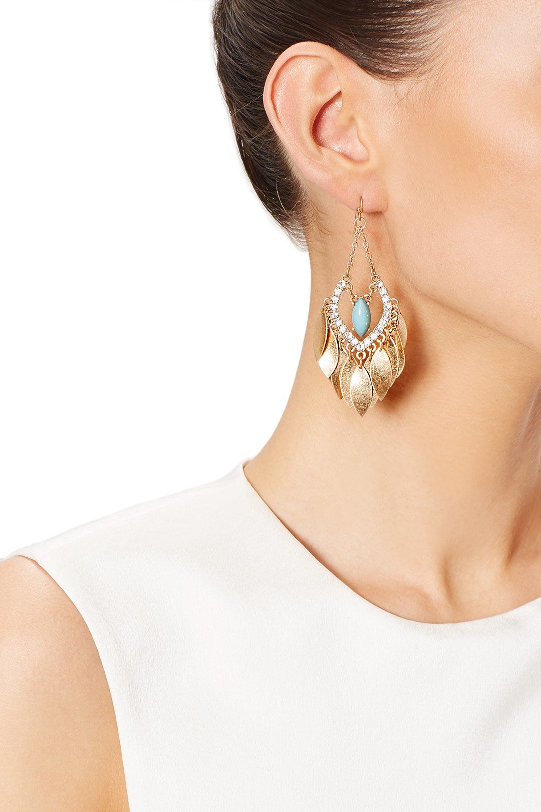 Gold Leaf Earrings by Slate & Willow Accessories 2