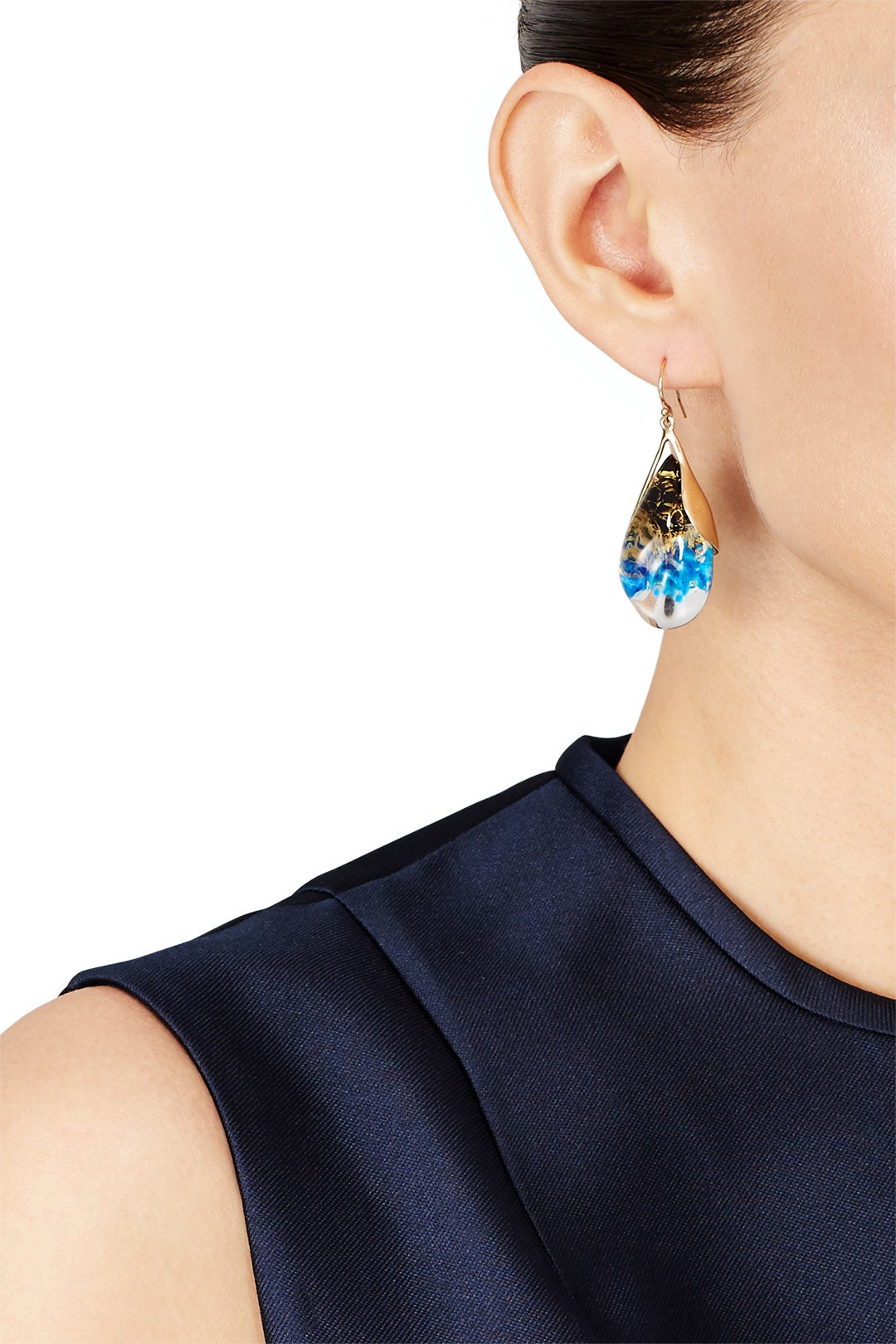 Indigo Suspended Tear Drop Earring by Alexis Bittar 2