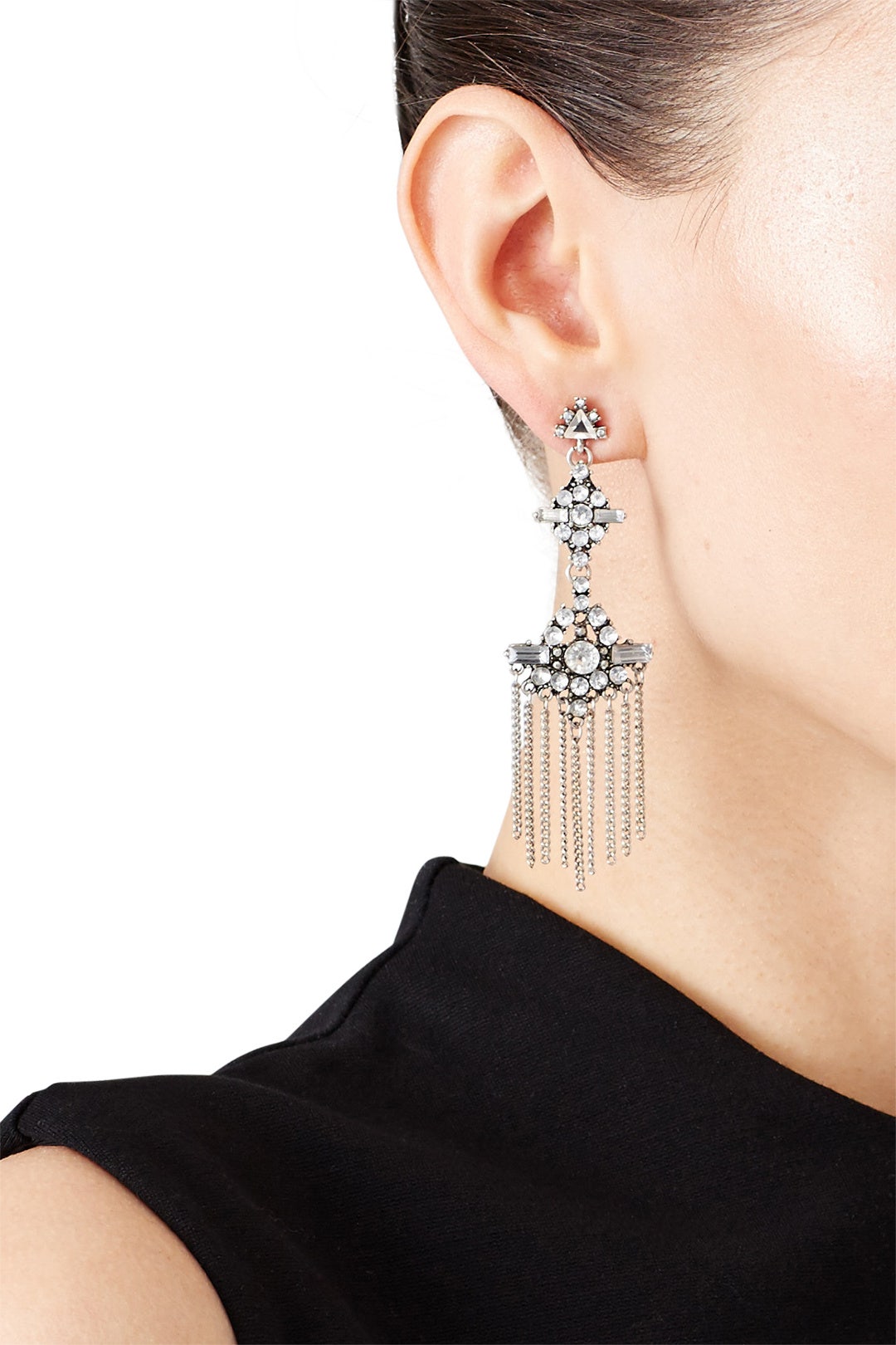 Silver Tassel Chandelier Earrings by Ettika 0