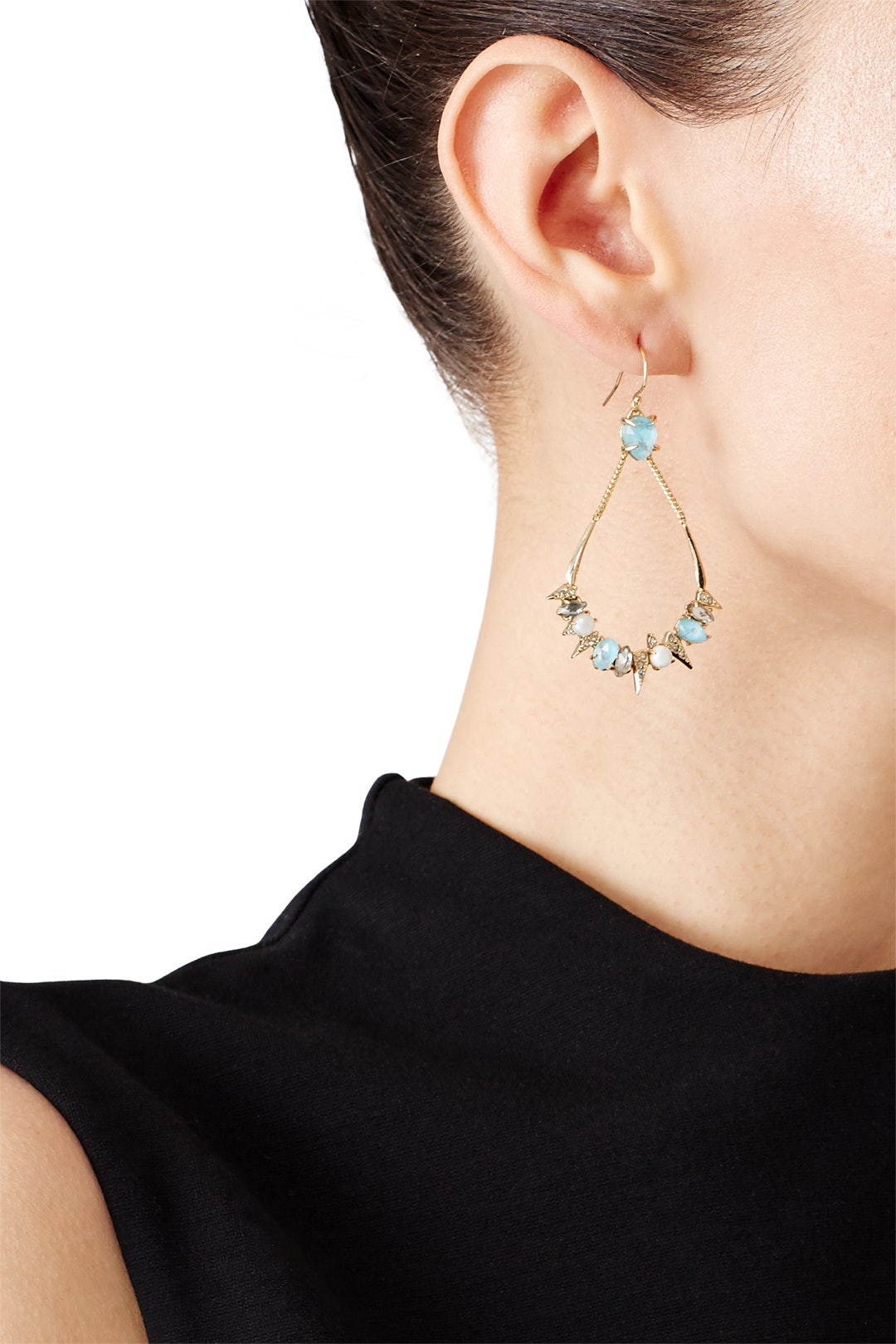 Blue Crystal Futurist Earrings by Alexis Bittar 2