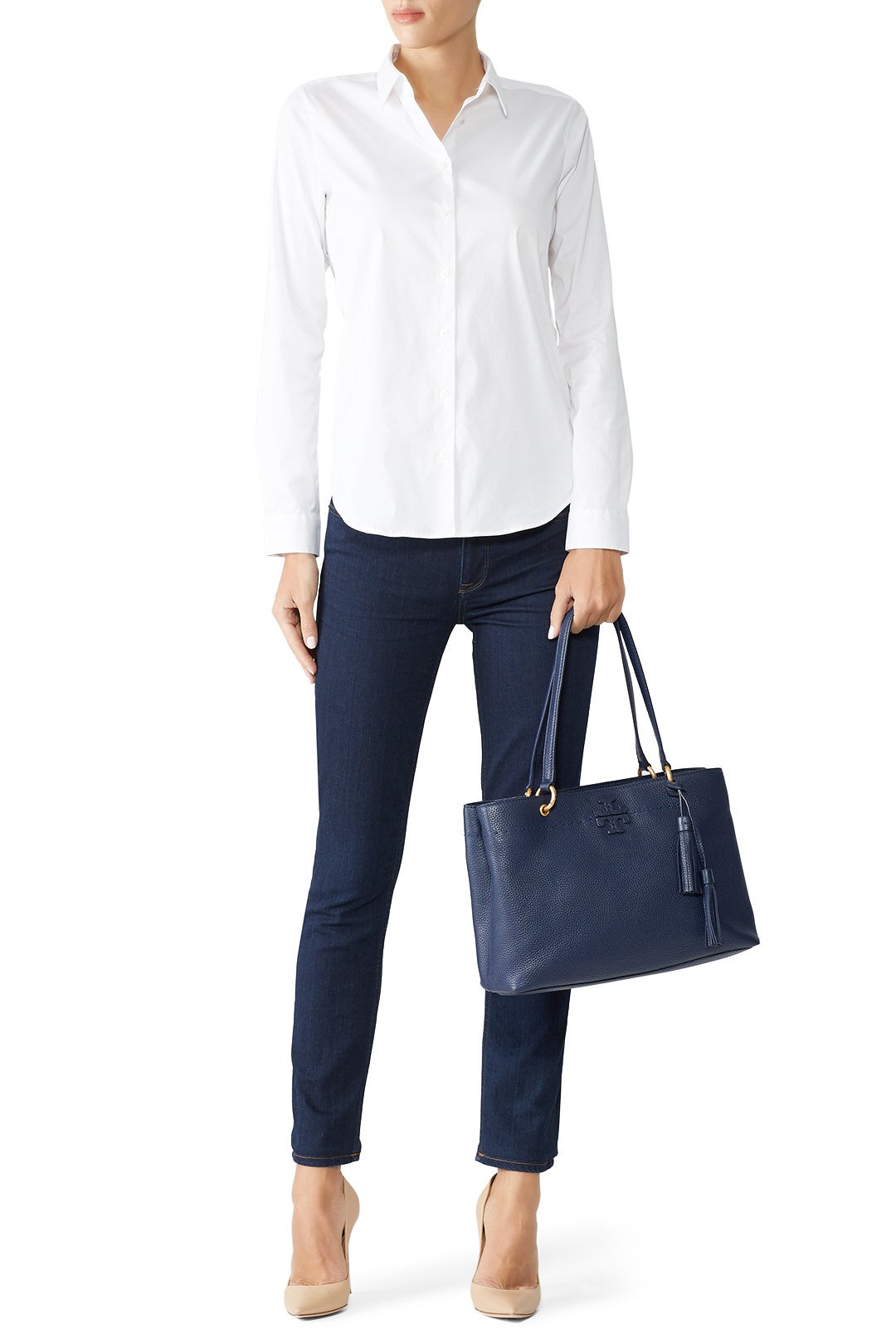 Navy McGraw Tote by Tory Burch Accessories 1