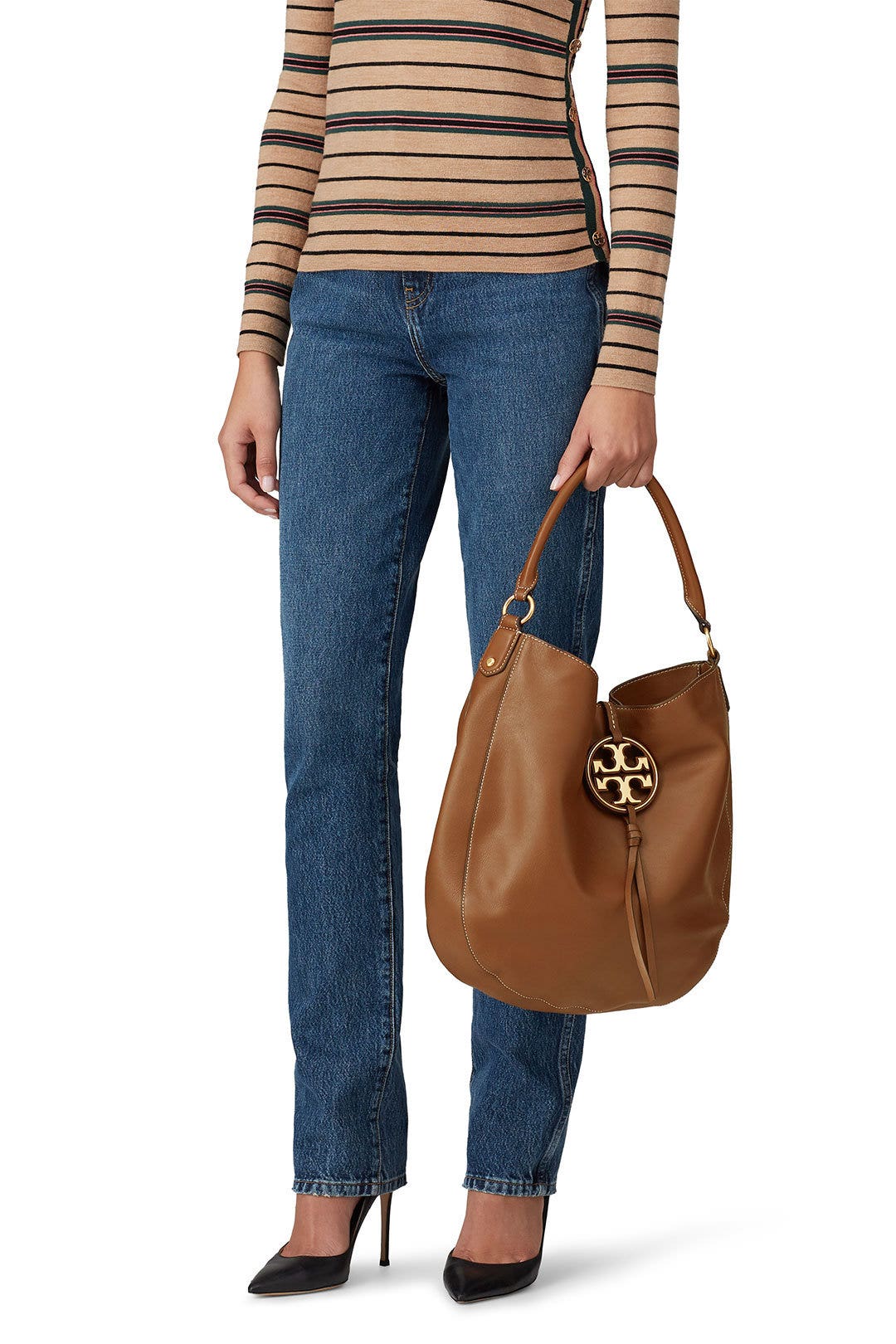 Milk Chocolate Miller Slouchy Bag by Tory Burch Accessories 1