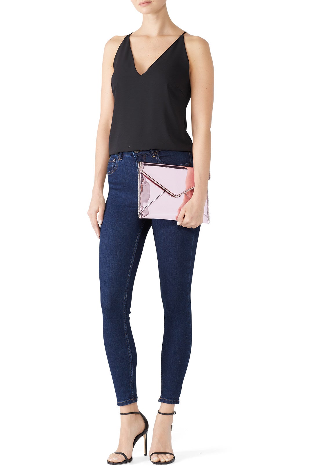 Pink Metallic Leo Clutch by Rebecca Minkoff Accessories 1