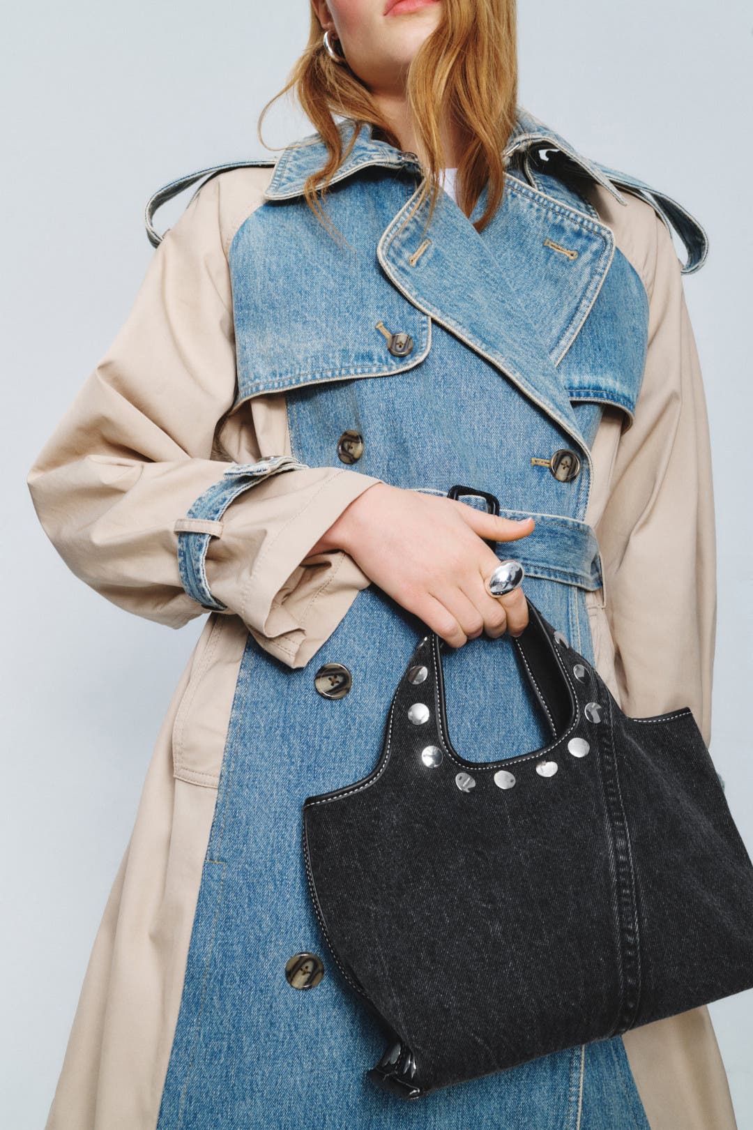 【3.1 Phillip Lim】Denim Market Tote Washed Denim Mini Market Tote by 3.1 Phillip Lim Accessories