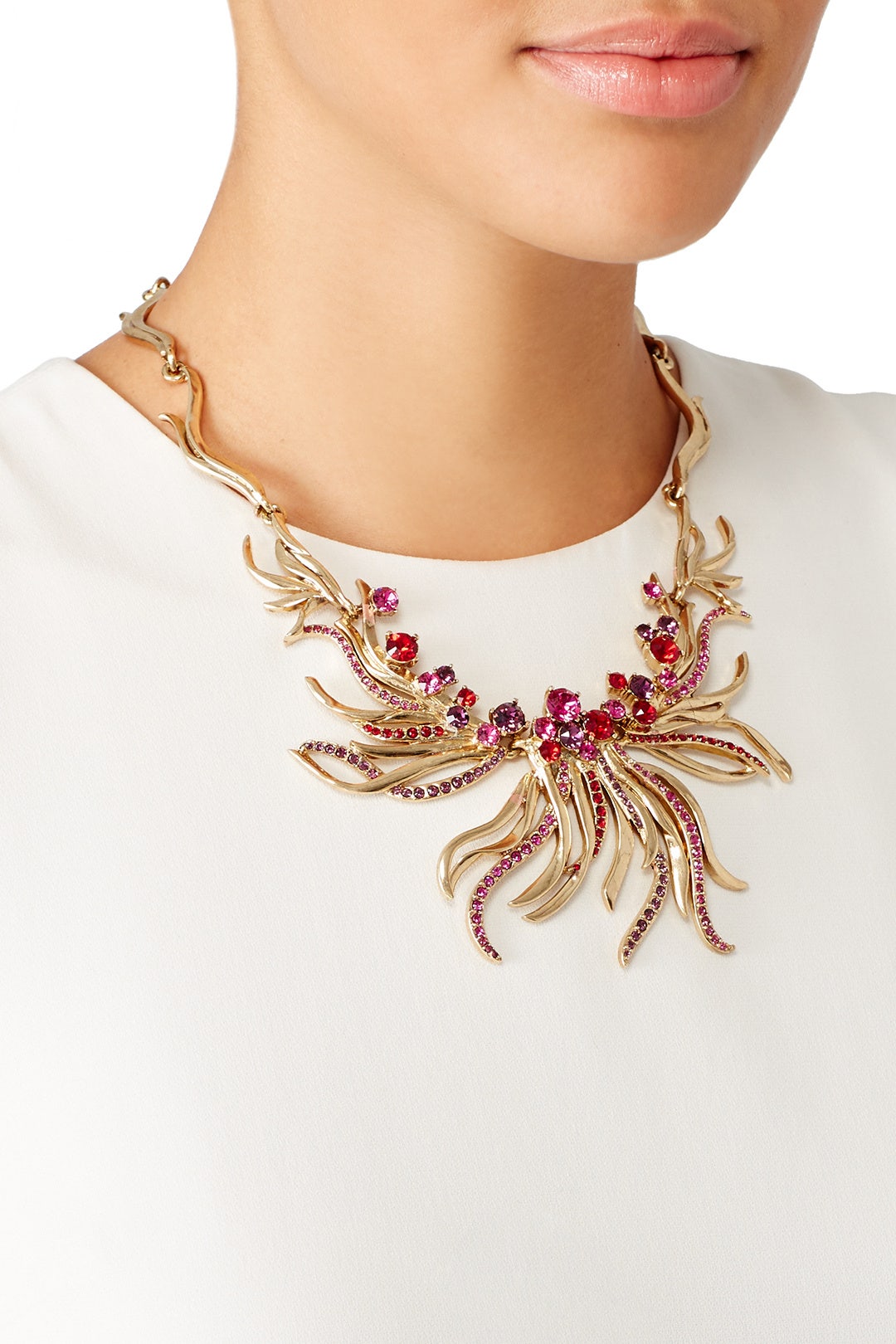 Pink Crystal Sea Swirl Necklace by Oscar de la Renta 2