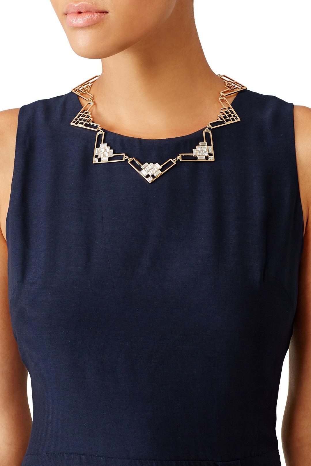 Gold Openwork Deco Necklace by Slate & Willow Accessories 2