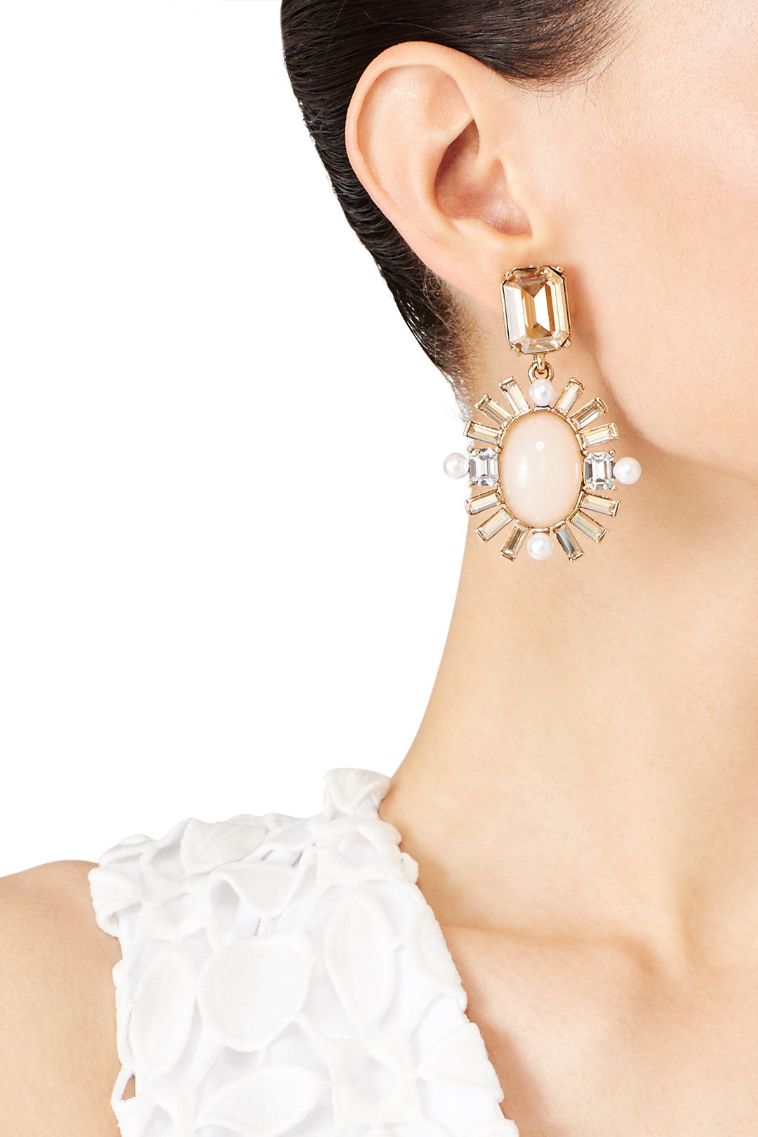 Soft Petal Oval Earrings by Oscar de la Renta 2