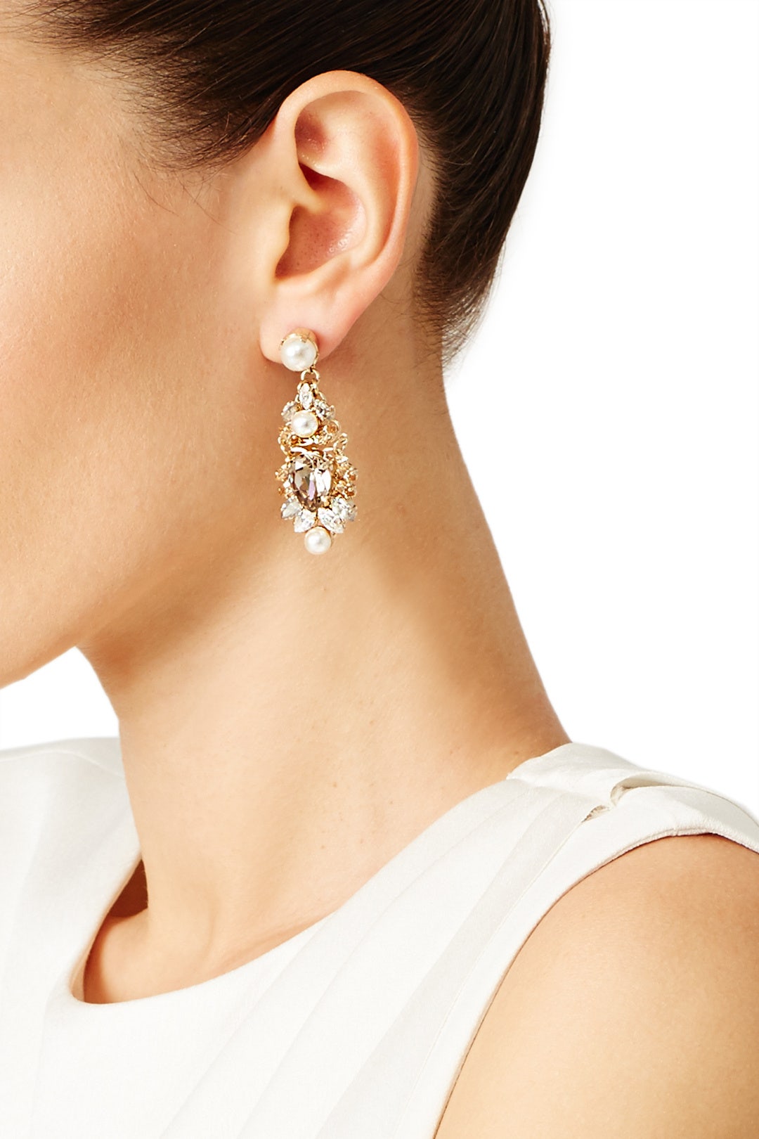 Crystal and Pearl Drop Earrings by Anton Heunis 1
