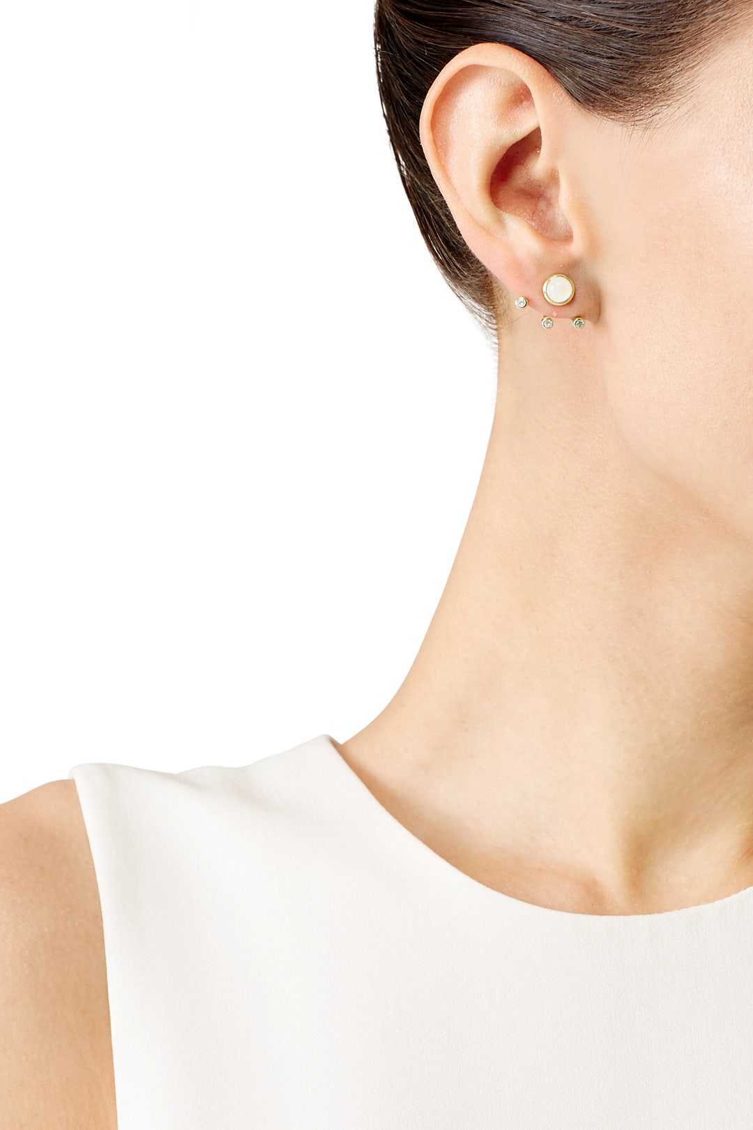 Moonstone Three Gravitation Earrings by Pamela Love x RTR 0