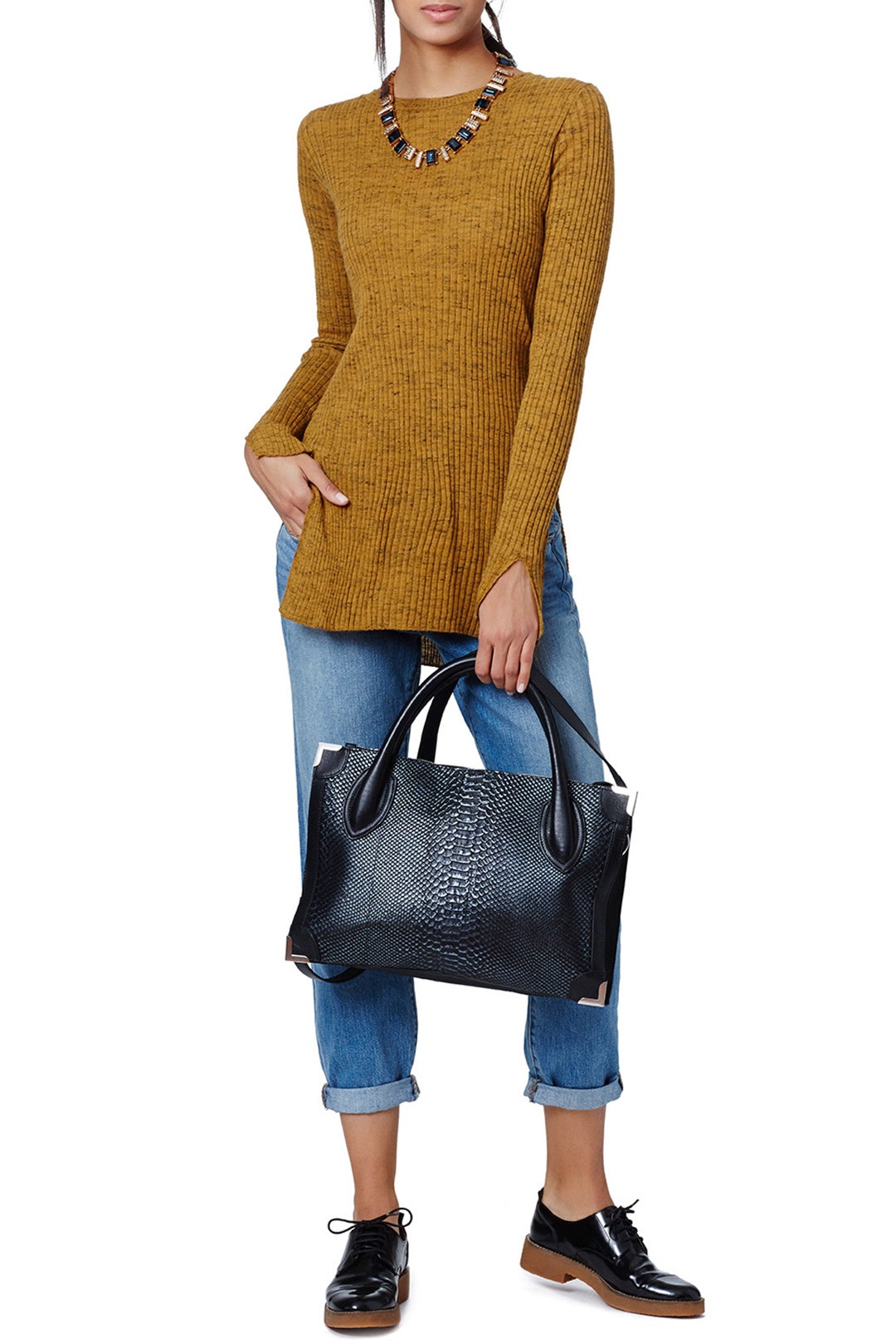 Noir Snake Framed Satchel by Foley + Corinna 1