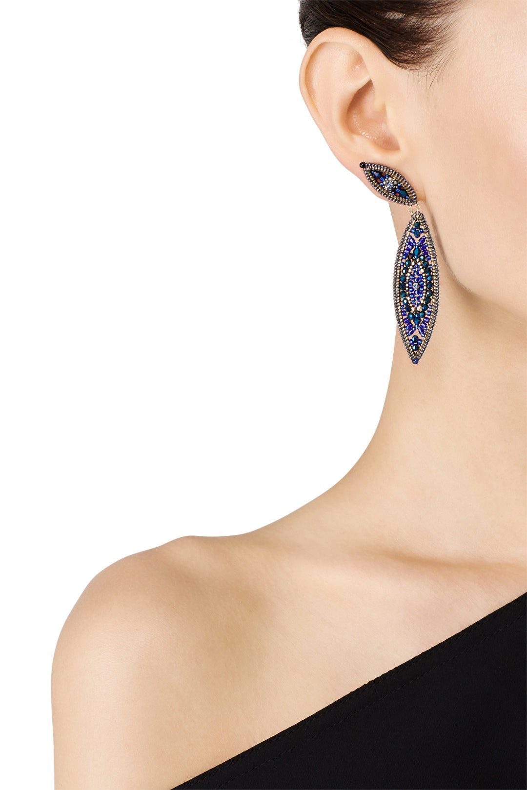 Sapphire Bay Leaf Earrings by Miguel Ases 0