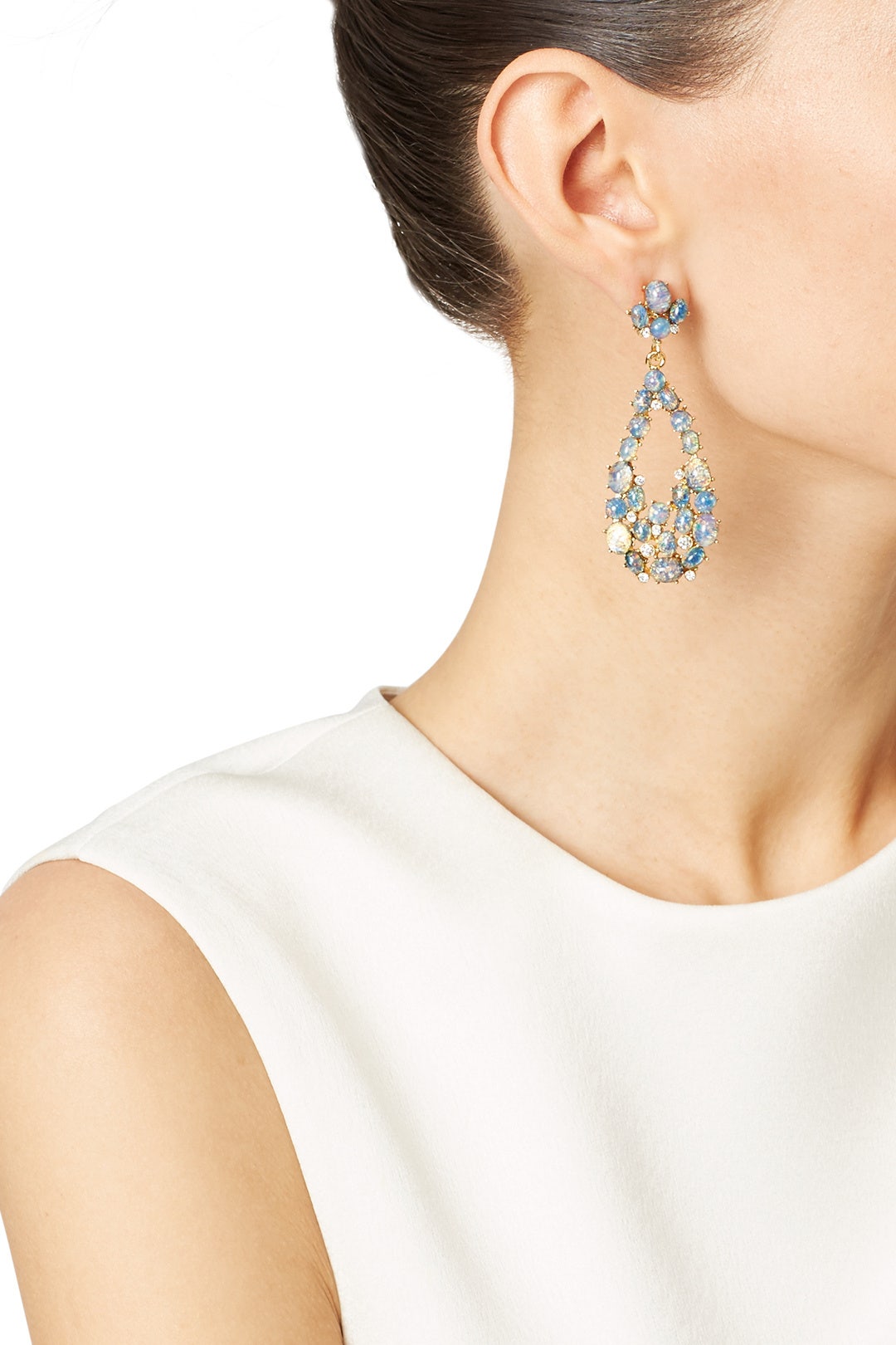 Opal Cluster Teardrop Earrings by Kenneth Jay Lane 0