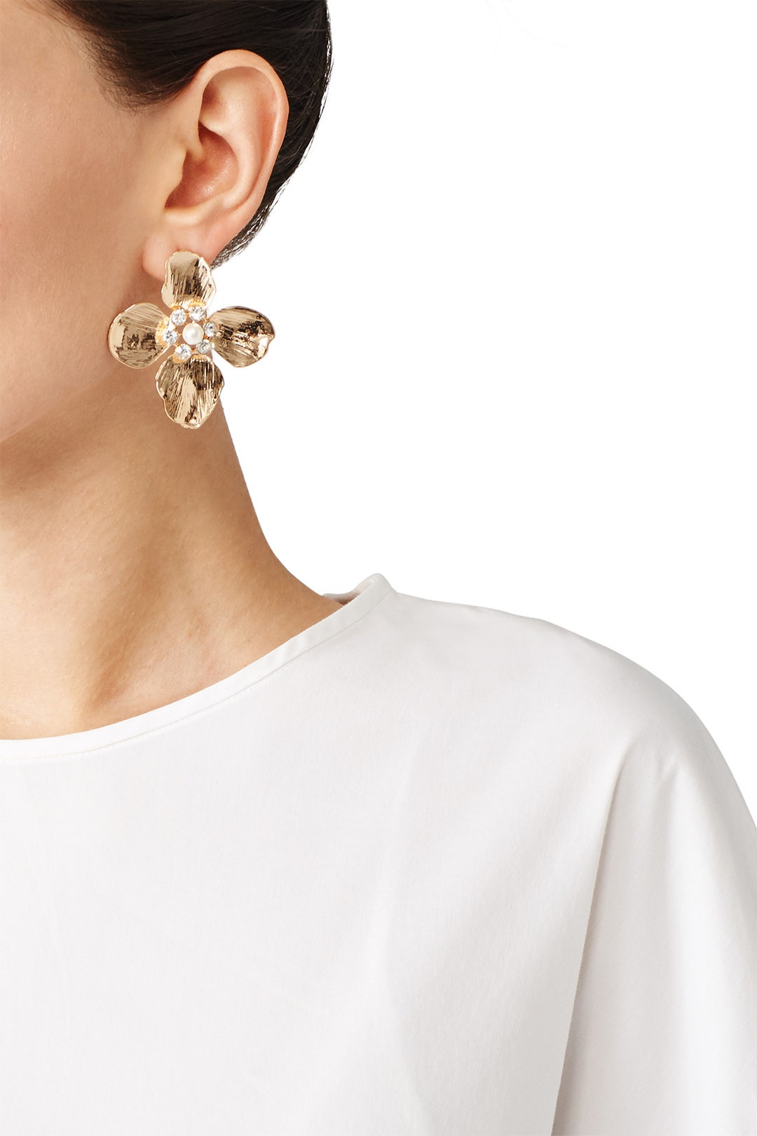 Gold Dogwood Earrings by Slate & Willow Accessories 2