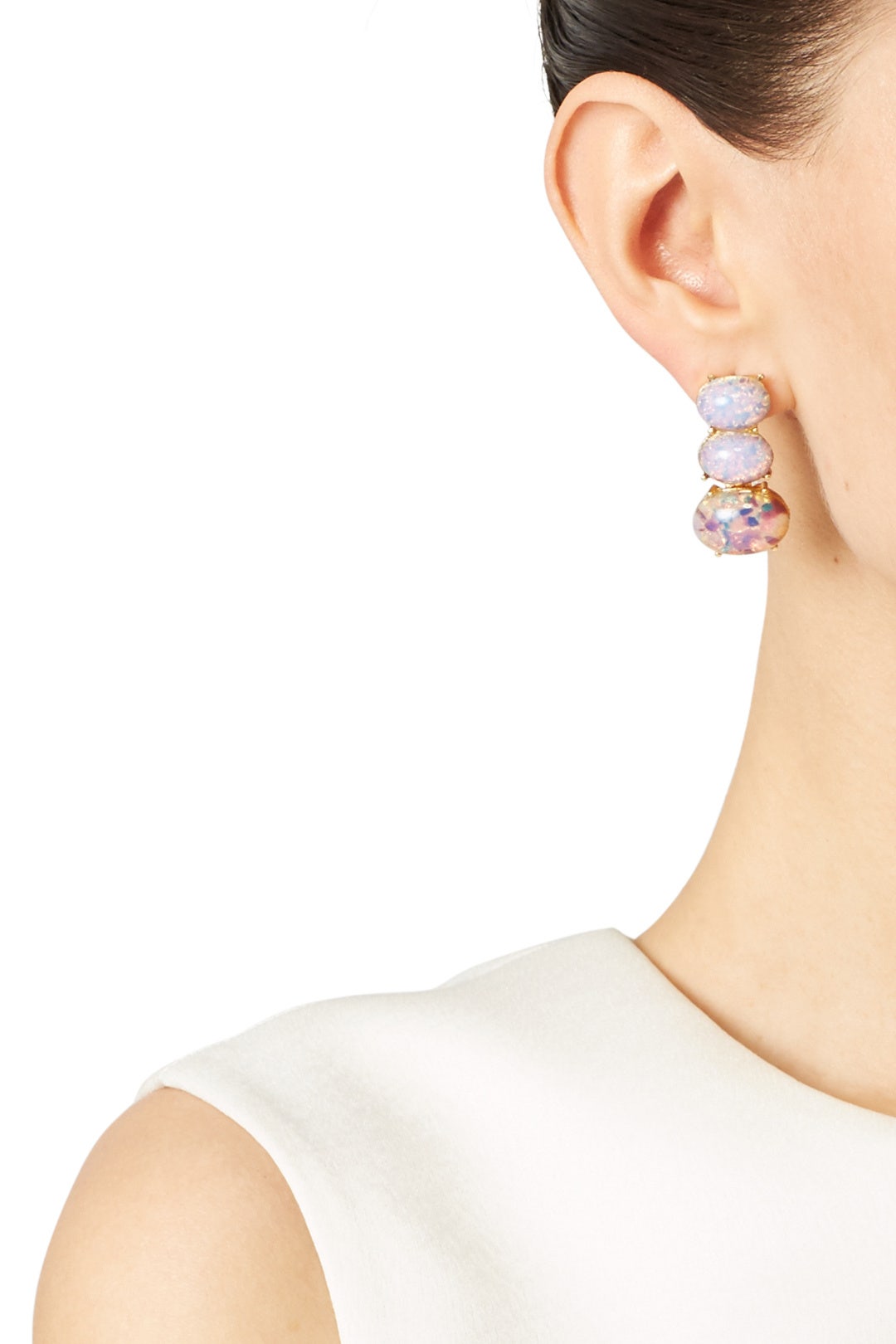 Trio Pink Opal Earrings by Kenneth Jay Lane 2