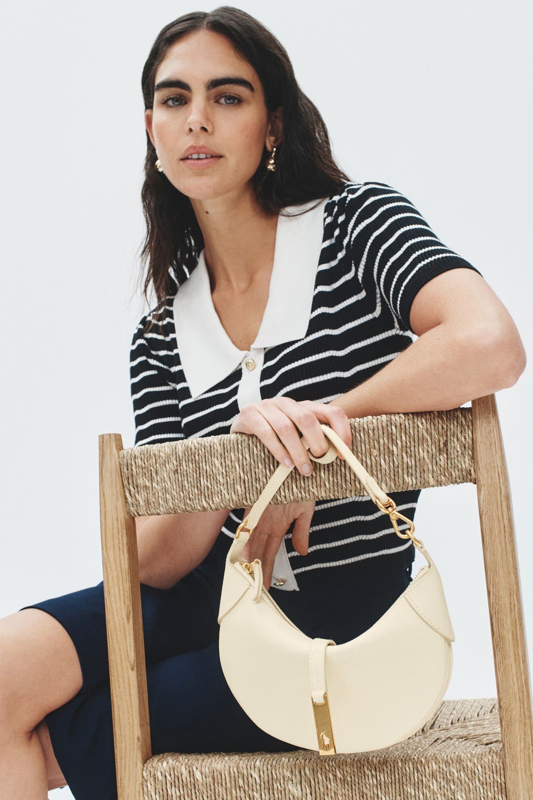 Ivory Polo ID Mini Shoulder Bag by Polo Ralph Lauren Accessories