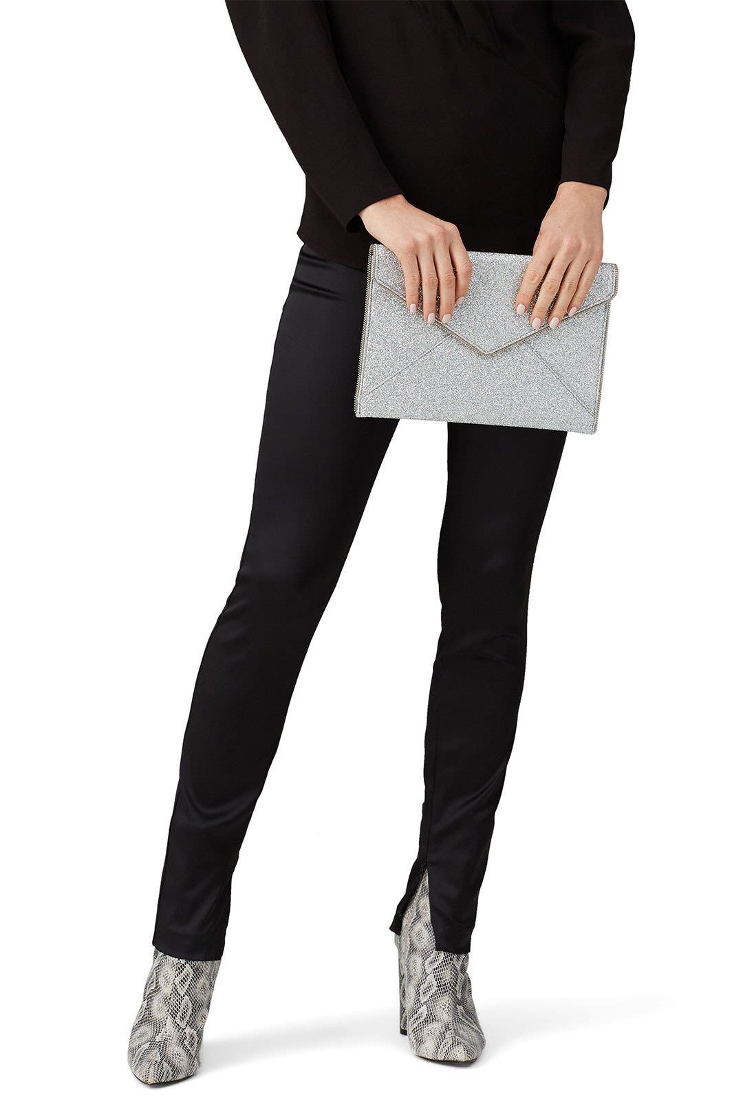 Silver Glitter Leo Clutch by Rebecca Minkoff Accessories 2