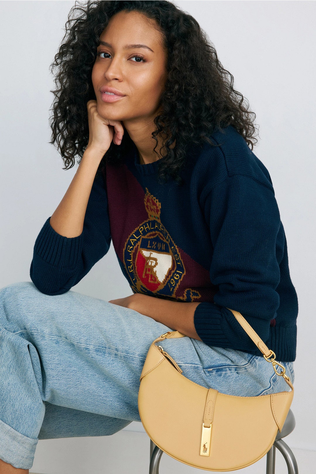 Small Polo ID Leather Shoulder Bag by Polo Ralph Lauren Accessories 1